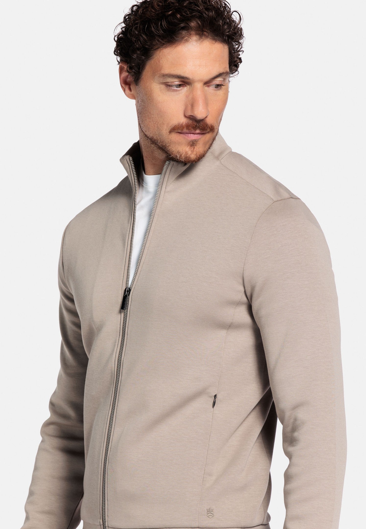 Thomas Maine Full-zip vest biege