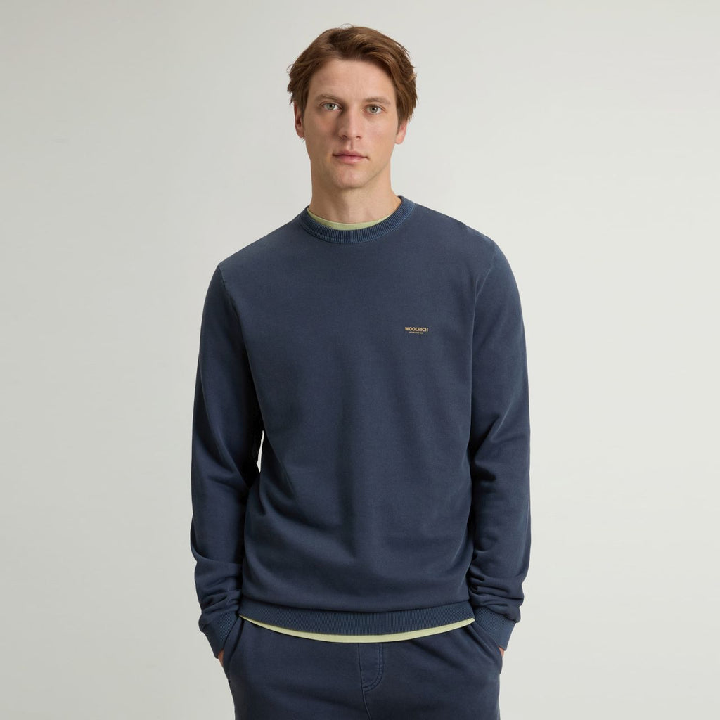 Woolrich sweater crewneck donkerblauw/licht small logo