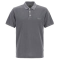 Woolrich polo grijs washed klein Woolrich logo uitgeschreven