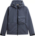 Woolrich shiny hooded jacket nylon blauw (Scherpe Prijs!)