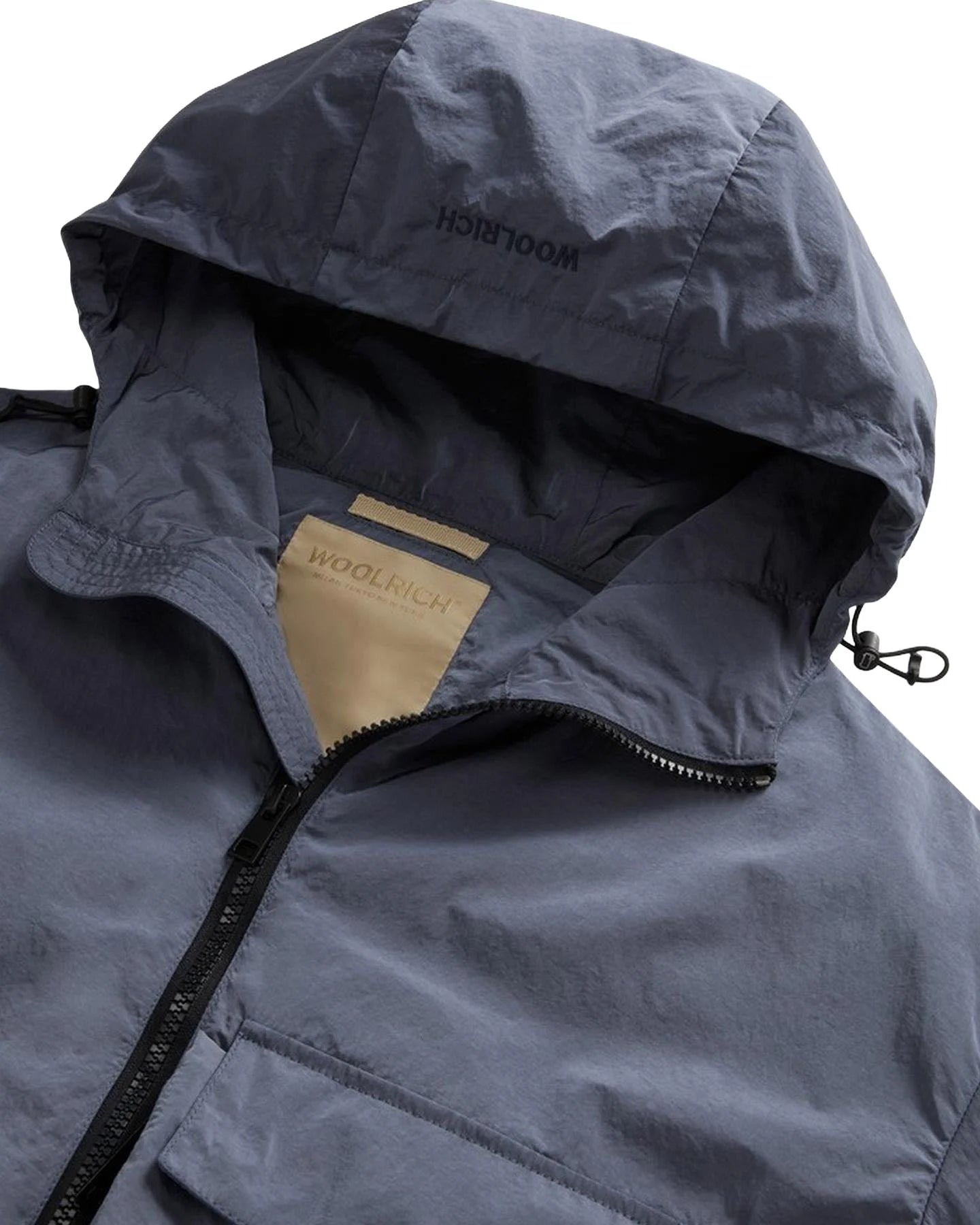 Woolrich shiny hooded jacket nylon blauw (Scherpe Prijs!)