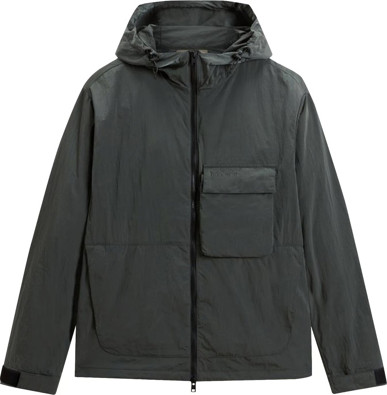 Woolrich shiny hooded jacket nylon blauw (Scherpe Prijs!)